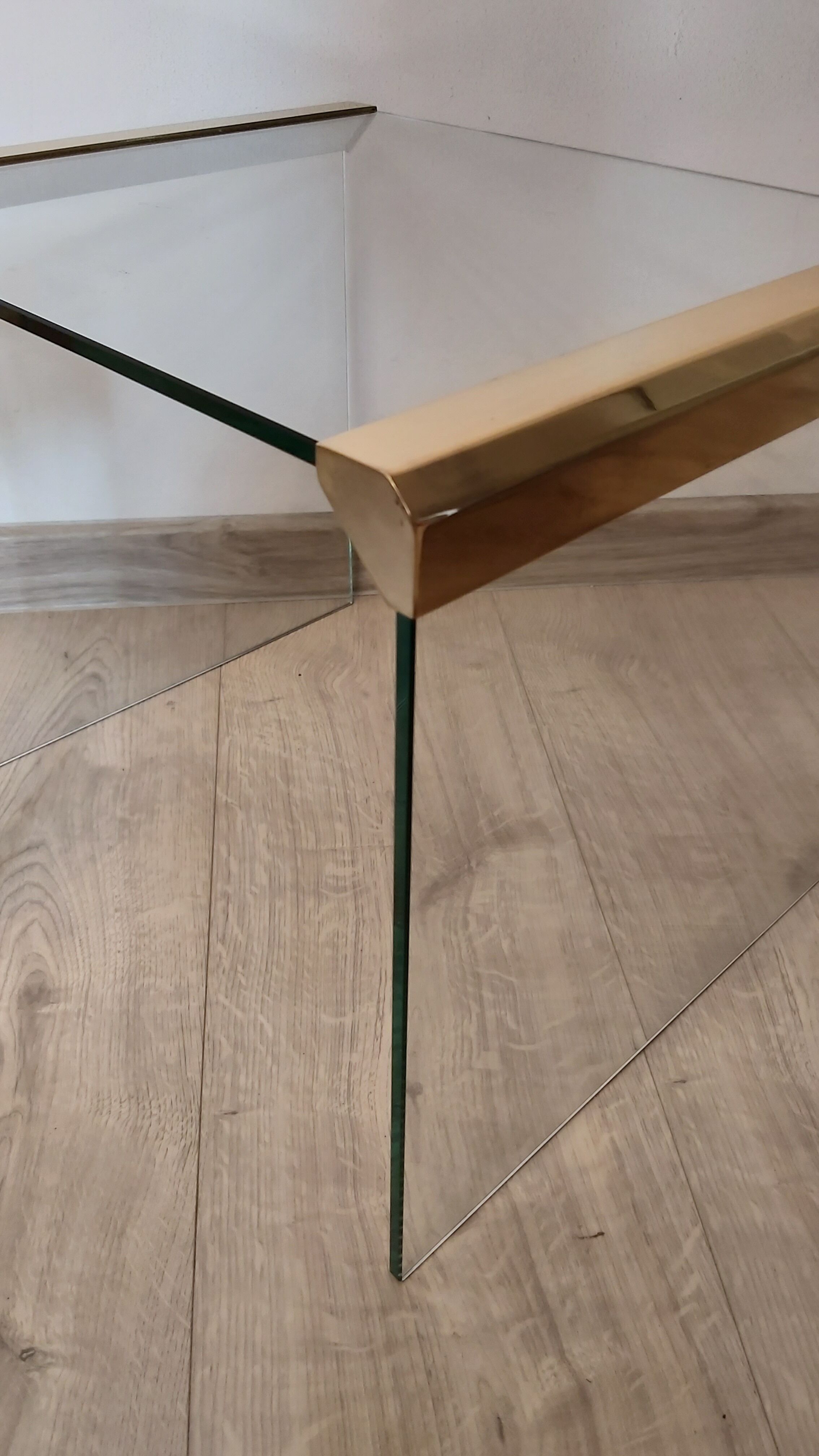 A pair of glass tables, designed by L. Rosen, Pace Collection, USA, 1970