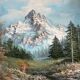 HST painting "Snowy Mountain Landscape" by Ken Bowman (born 1937)