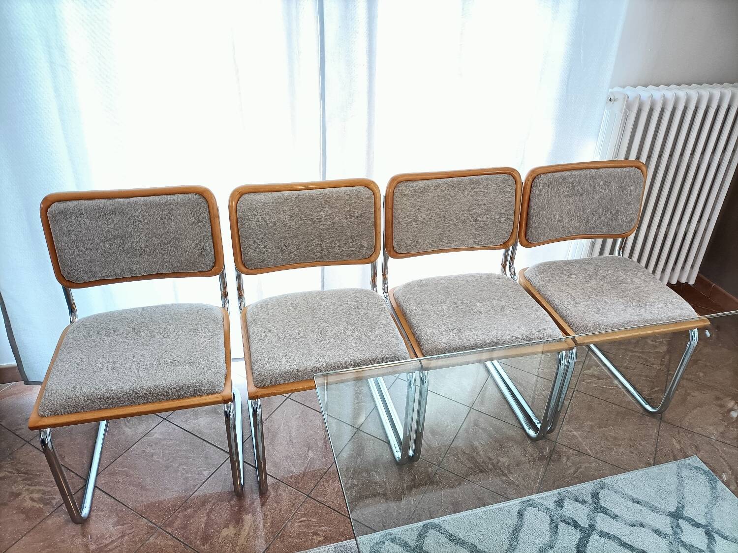 4 Cesca B32 Breuer chairs renovated beige