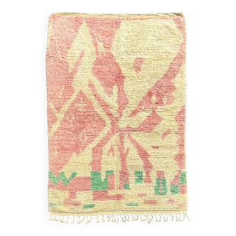 Berber Boujad pink wool rug 160x260 cm