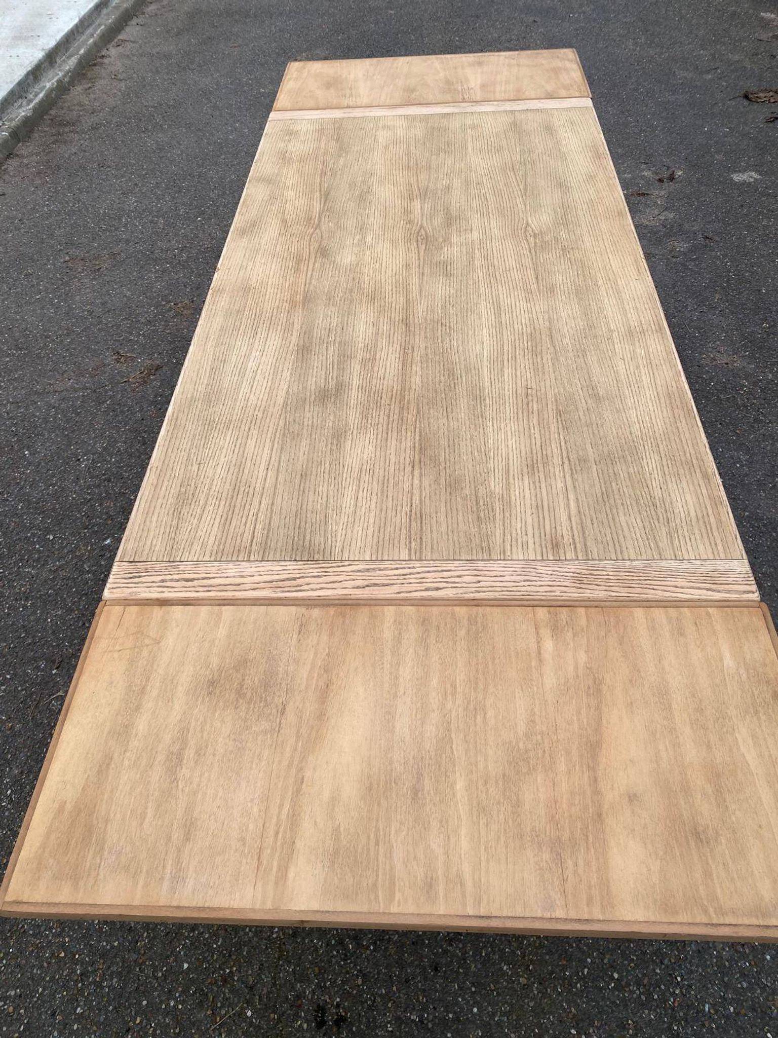 Renovated extendable farmhouse dining table in oak, 20th century, 170-250cm.