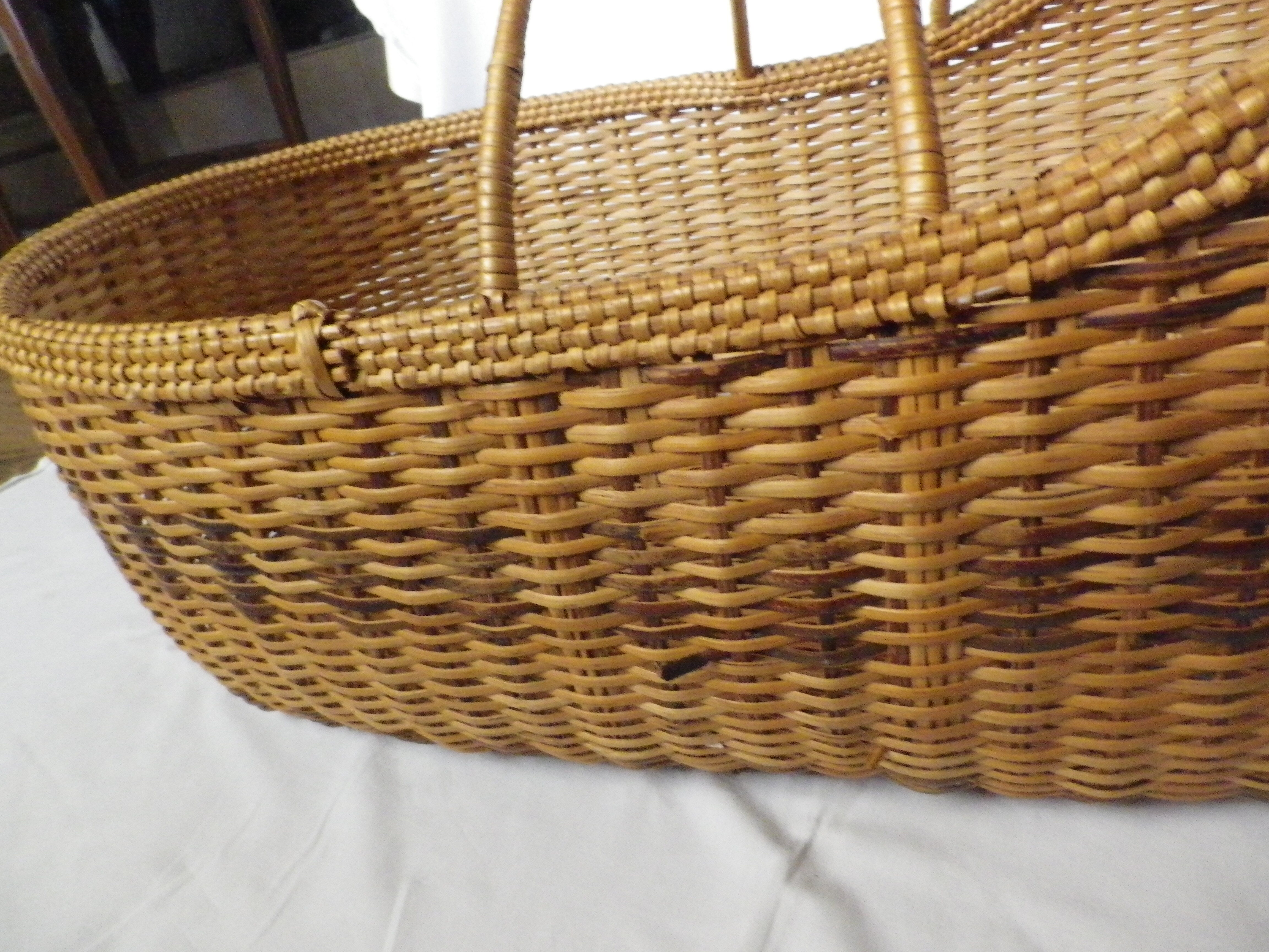 Antique wicker bassinet for babies