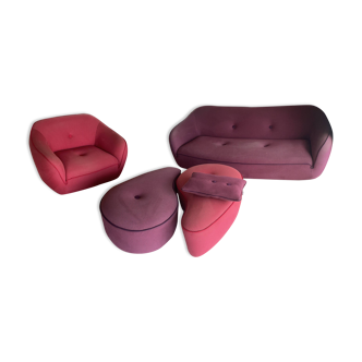 Living room Bebop Ego Italiano sofa armchair, 2 poufs and 1 cushion