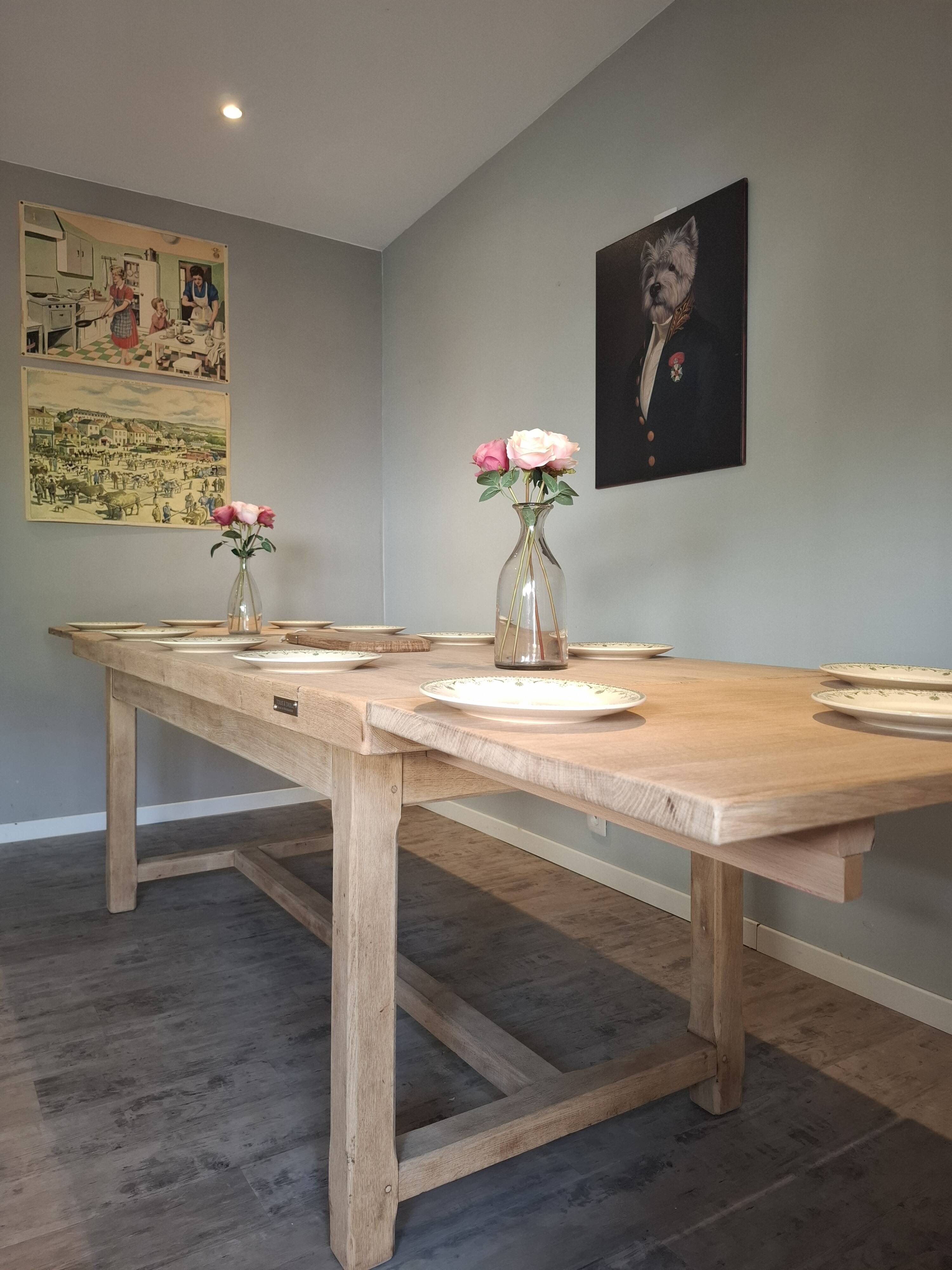 Renovated farmhouse table with extensions