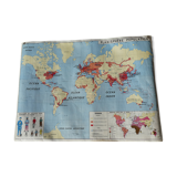 Map world map of the planisphere world MDI 1960