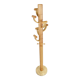 Modernist travertine and wood coat rack 1980s