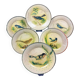 Dessert service signed Costa Diaz, 6 plates, Catalan earthenware 1950.