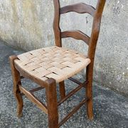 Chaise Louis Philippe, assise tissée, fin XIXème s.