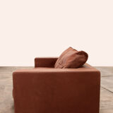 Vintage sofa gognac color model budapest design by paola navone by baxter.