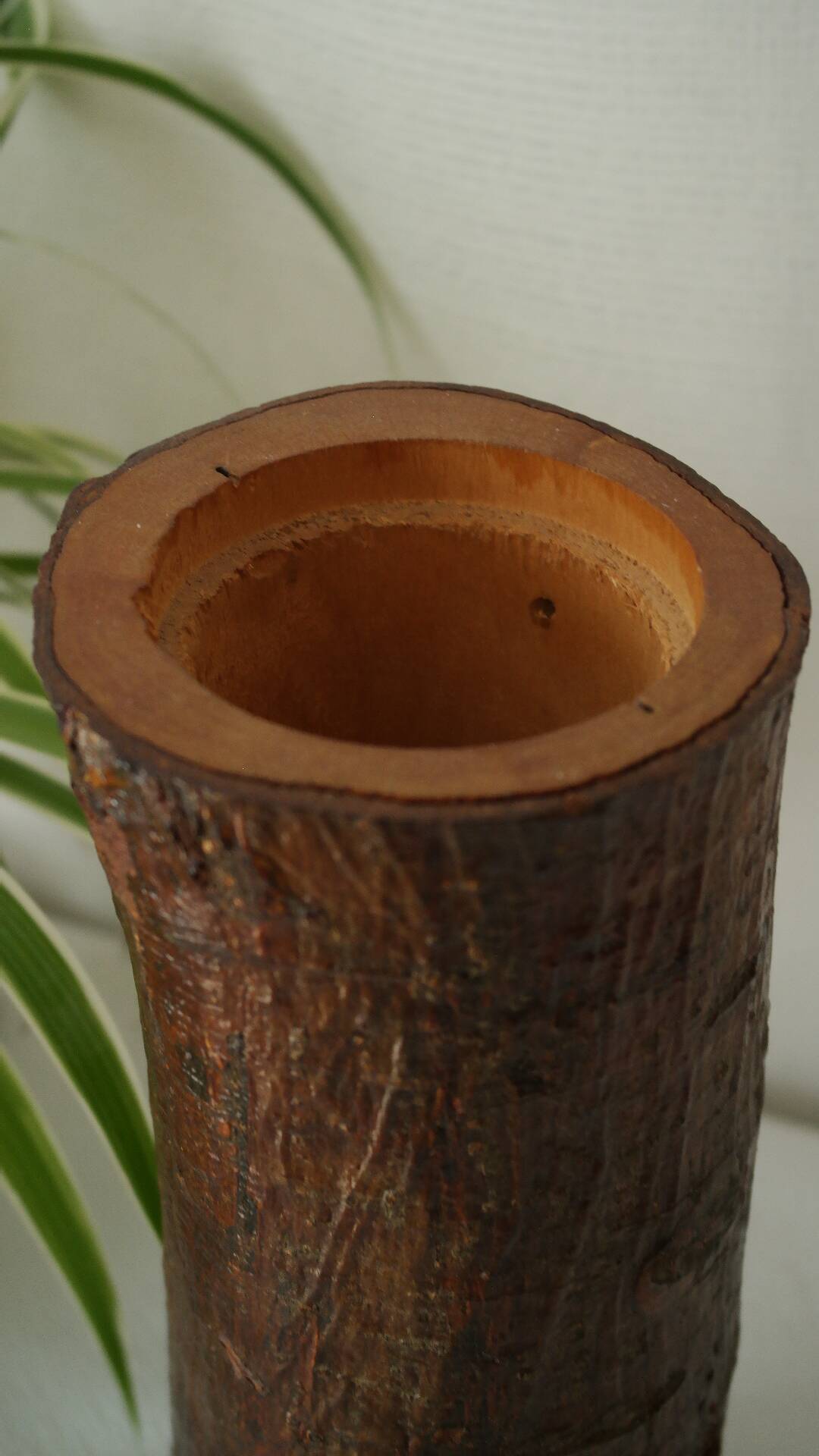 Primitive vintage wooden vase