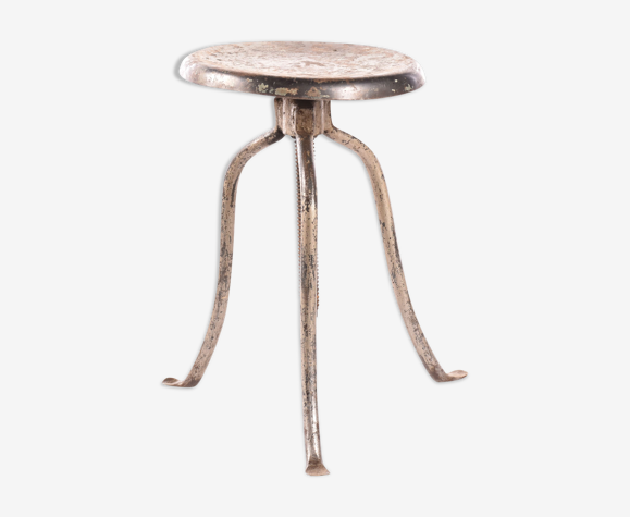 Tabouret vintage en acier table d’appoint