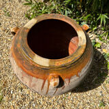 Ancient terracotta pottery jar from the 19th century.