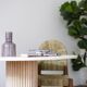 Table haute en travertin - 100 cm