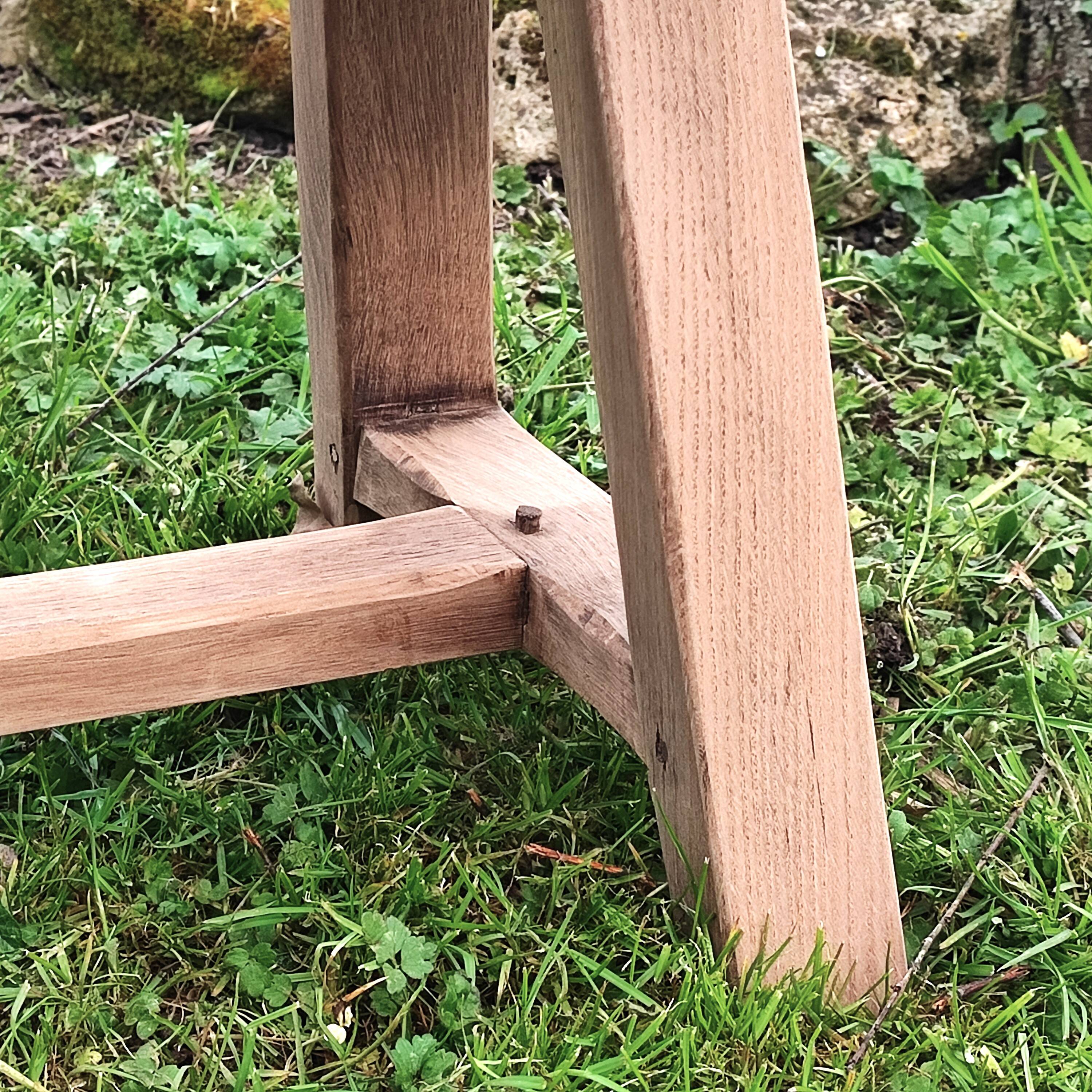 Solid oak farm bench