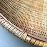 Set of 2 rattan and bamboo baskets