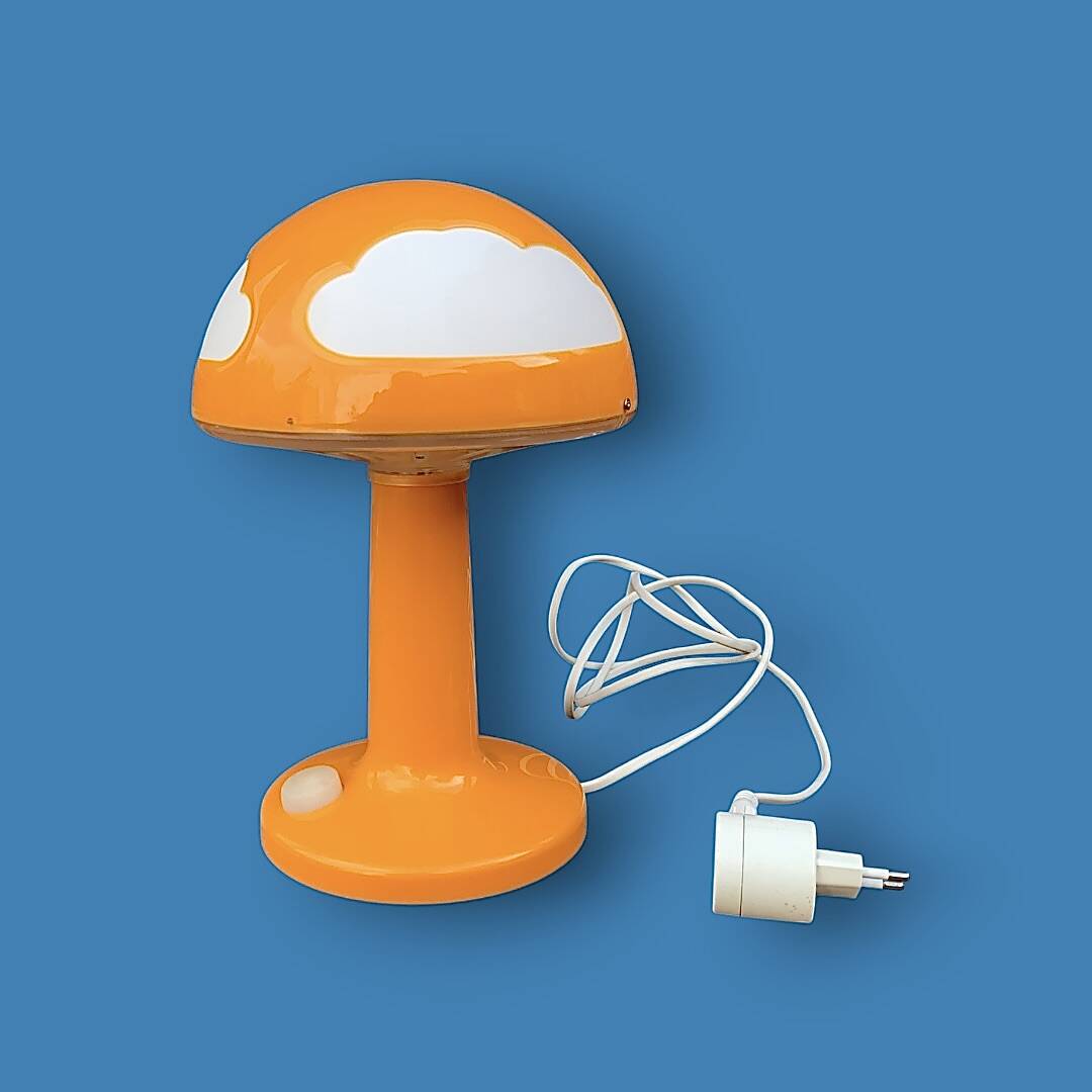 Vintage Skojig Ikea Mushroom Lamp – Cloud Orange – 90s