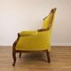 Art Nouveau walnut and mustard velvet sofa