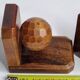Pair of wooden bookends in art deco style, 10 cm