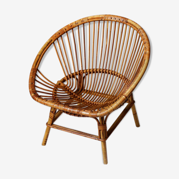 Shell vintage rattan chair
