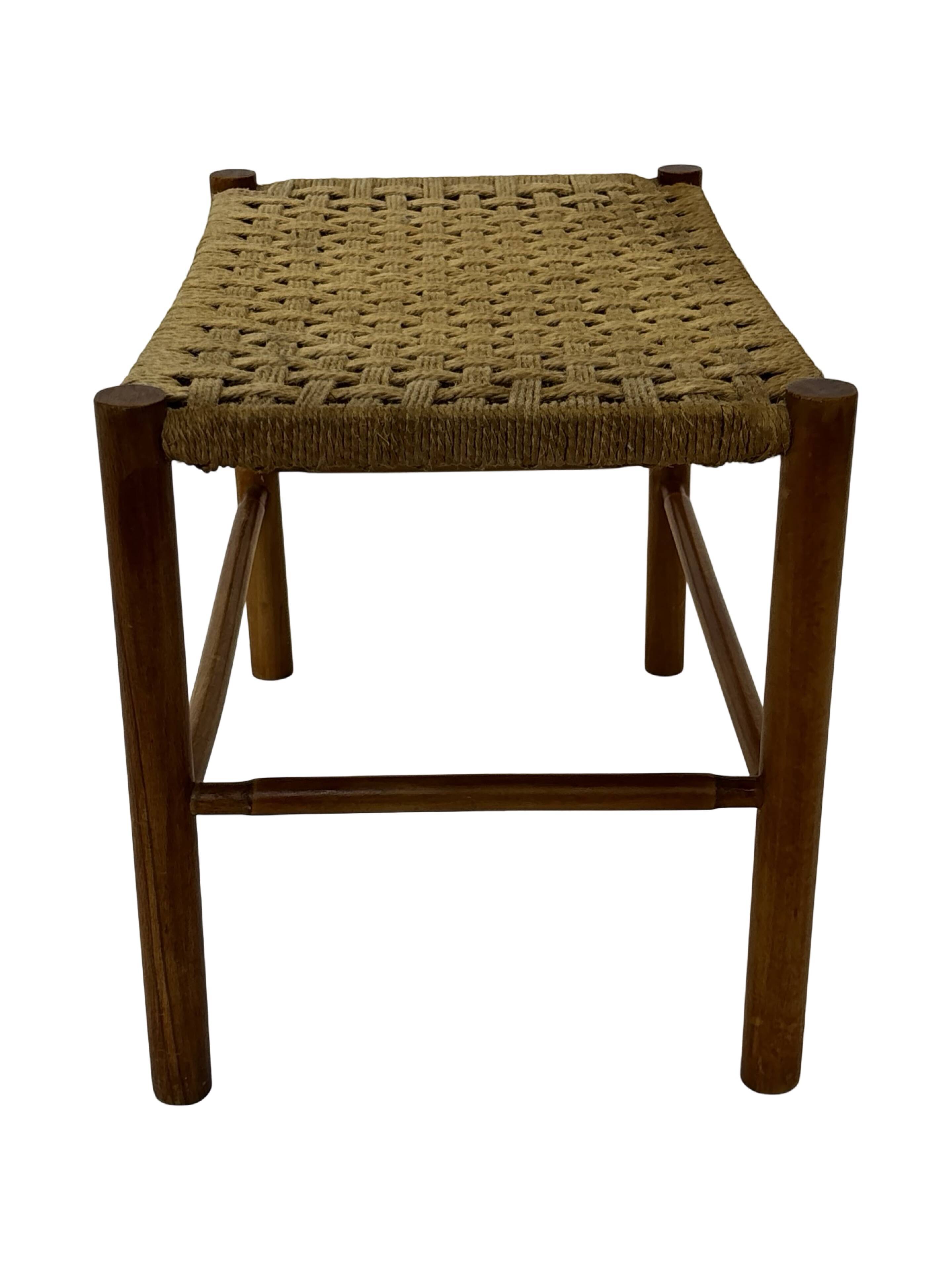 Vintage Stool Danish Papercord Rope small Stool Mid Century
