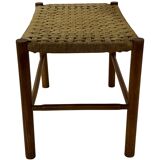 Vintage Stool Danish Papercord Rope small Stool Mid Century
