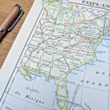 United States and West Indies, Vintage Map, 1895, Authentic.