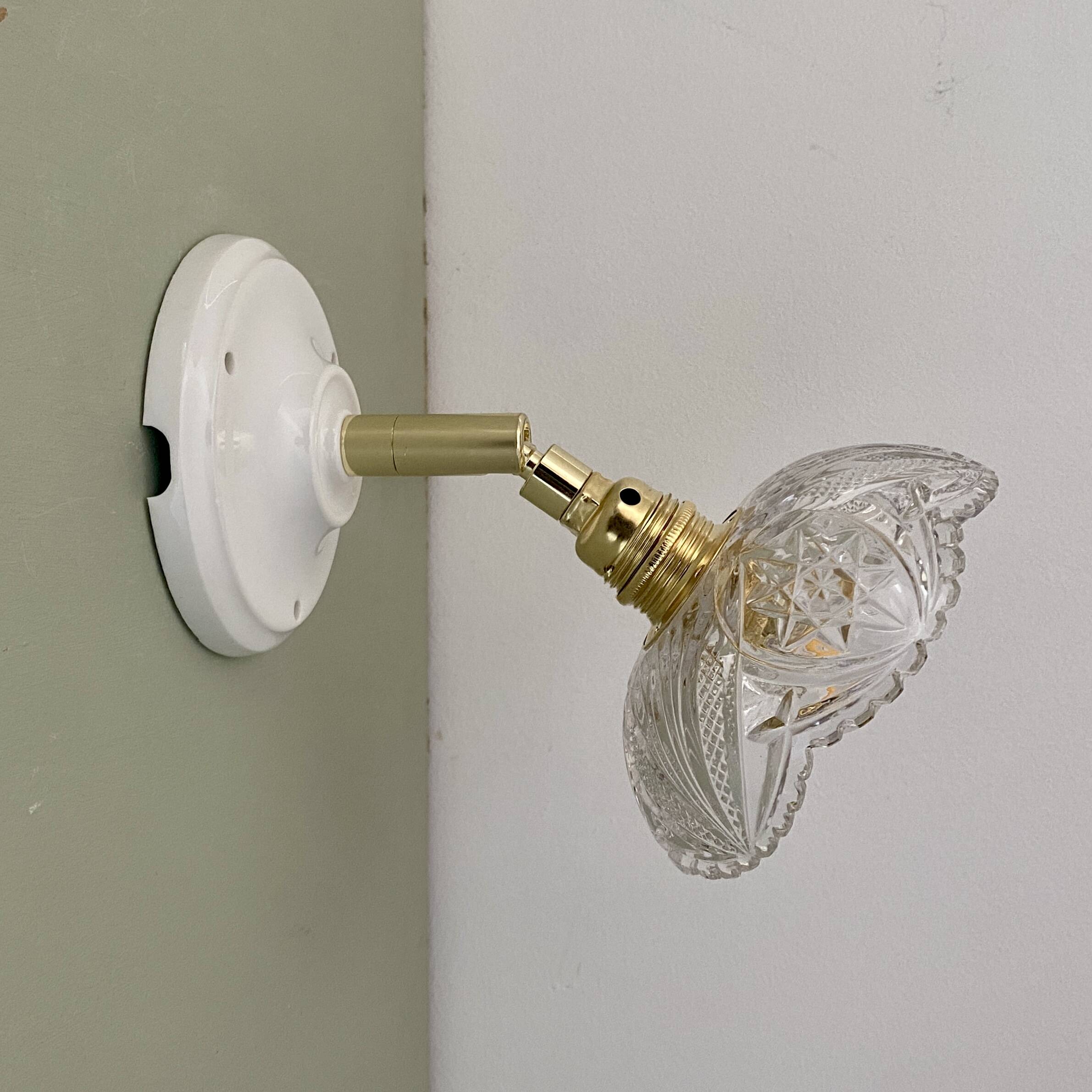 Vintage glass cut lampshade - tableware collection -