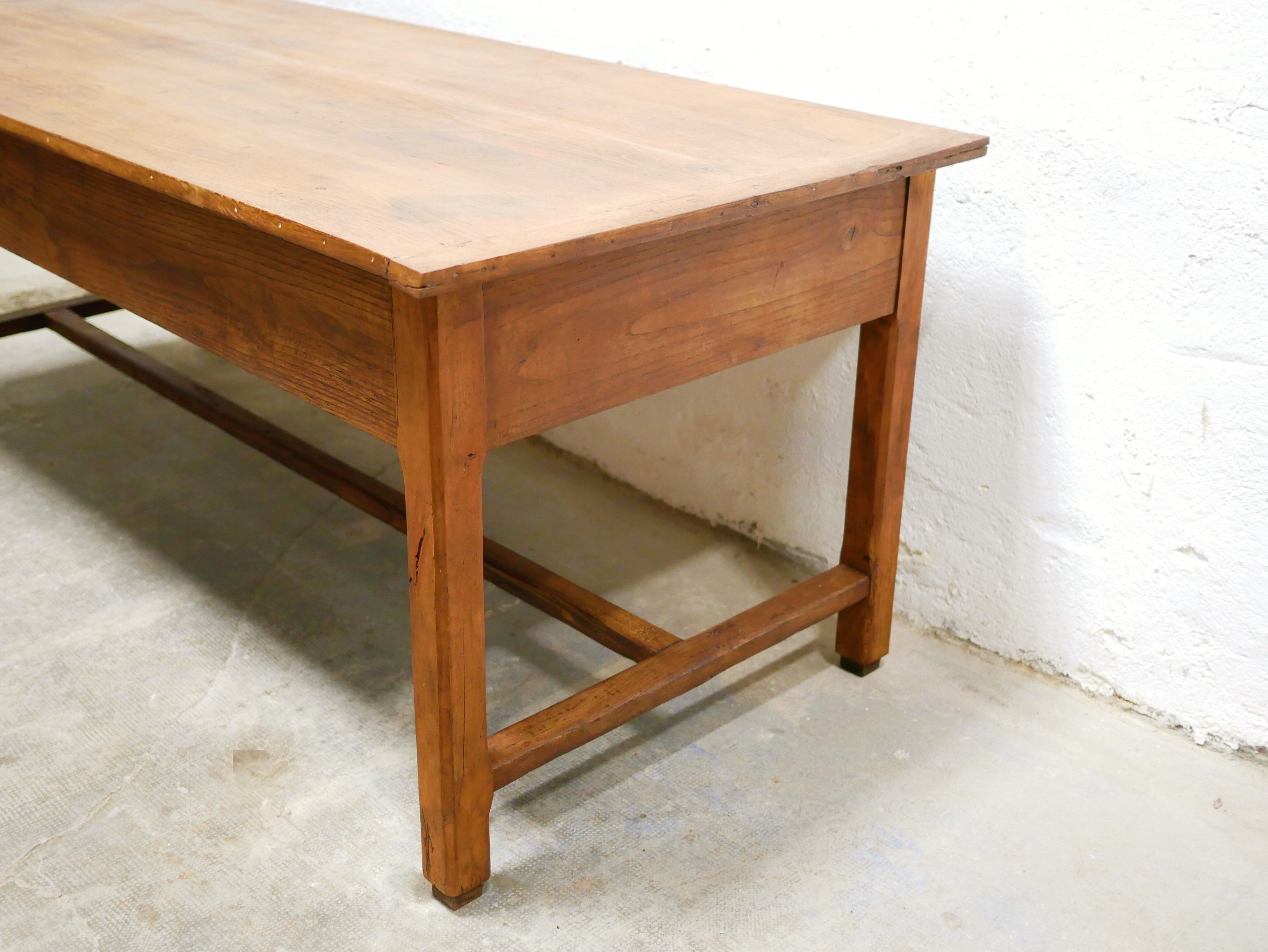 Vintage wooden farmhouse dining table