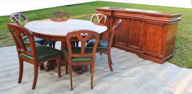 Table and 6 chairs in mahogany from Cuba Victorian era 1840