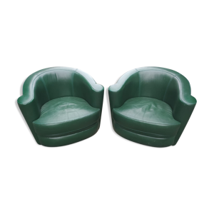 Paire de fauteuils en - 1980