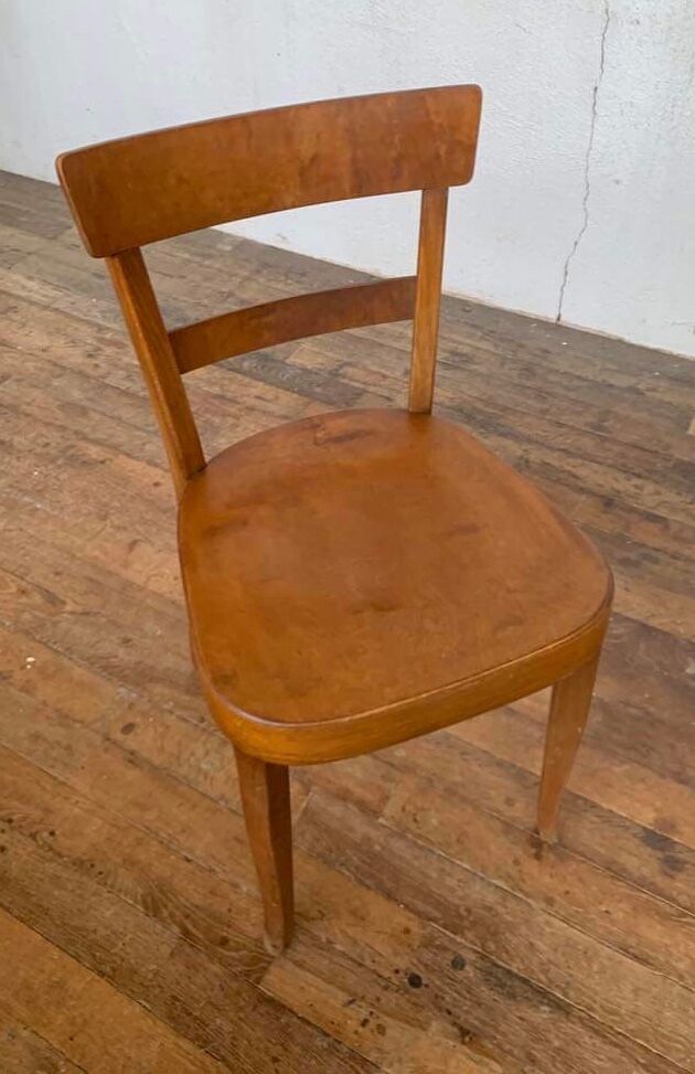 Set of 4 curved wood bistro chairs