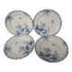 Vintage plates with blue cyclamen pattern, Gien porcelain