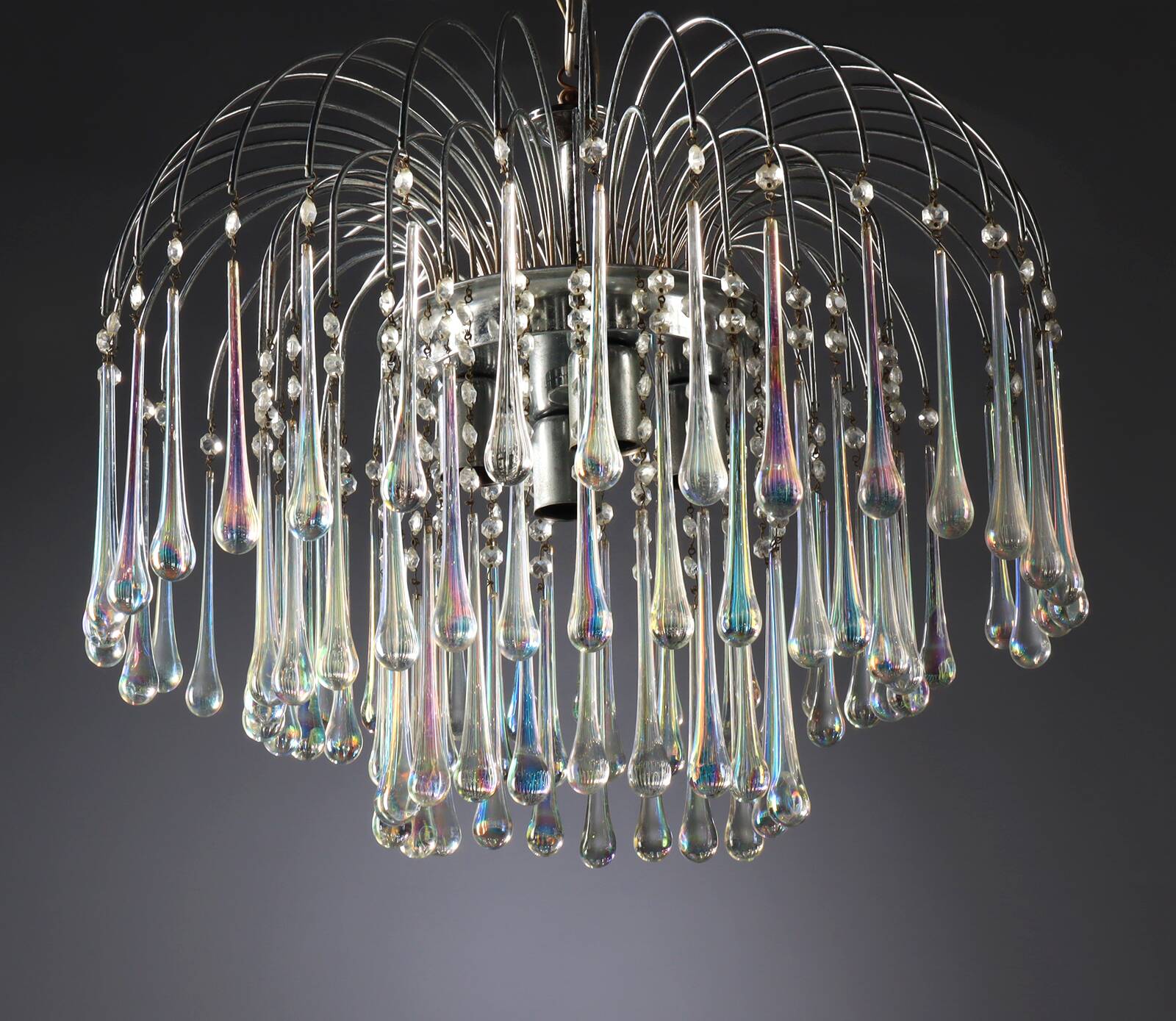 Murano glass waterfall chandelier from the 60s