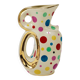 Boch Frères Pichet / Mid-Century Jug in Gold and Polka Dots, Belgium, 1950s
