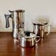 Euroexpress Nanni stainless steel set, 6-cup coffee maker, Italy 1980