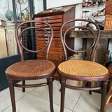 Ancienne paire de chaises bistrot Thonet N10