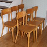 Set of 6 Baumann chairs No. 33 light beech
