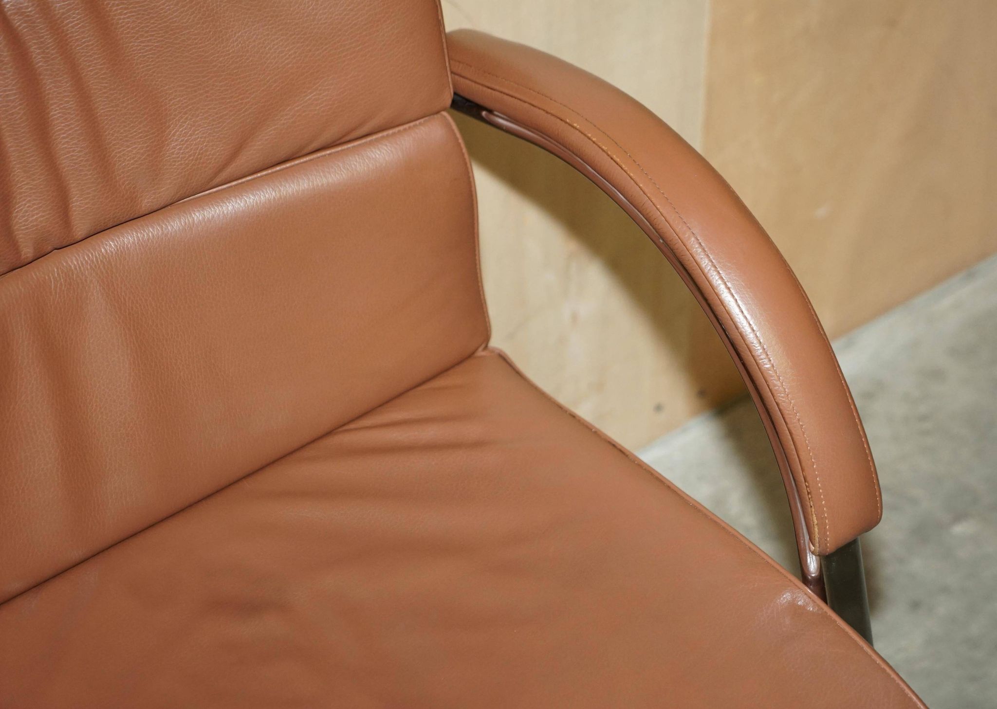 Fauteuil de bureau William Hands Orion en cuir, style Mid-Century Modern