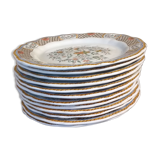 12 assiettes Plates  Service gien Rouen Saintfoin certifié