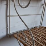 Rattan shelf and wrought iron