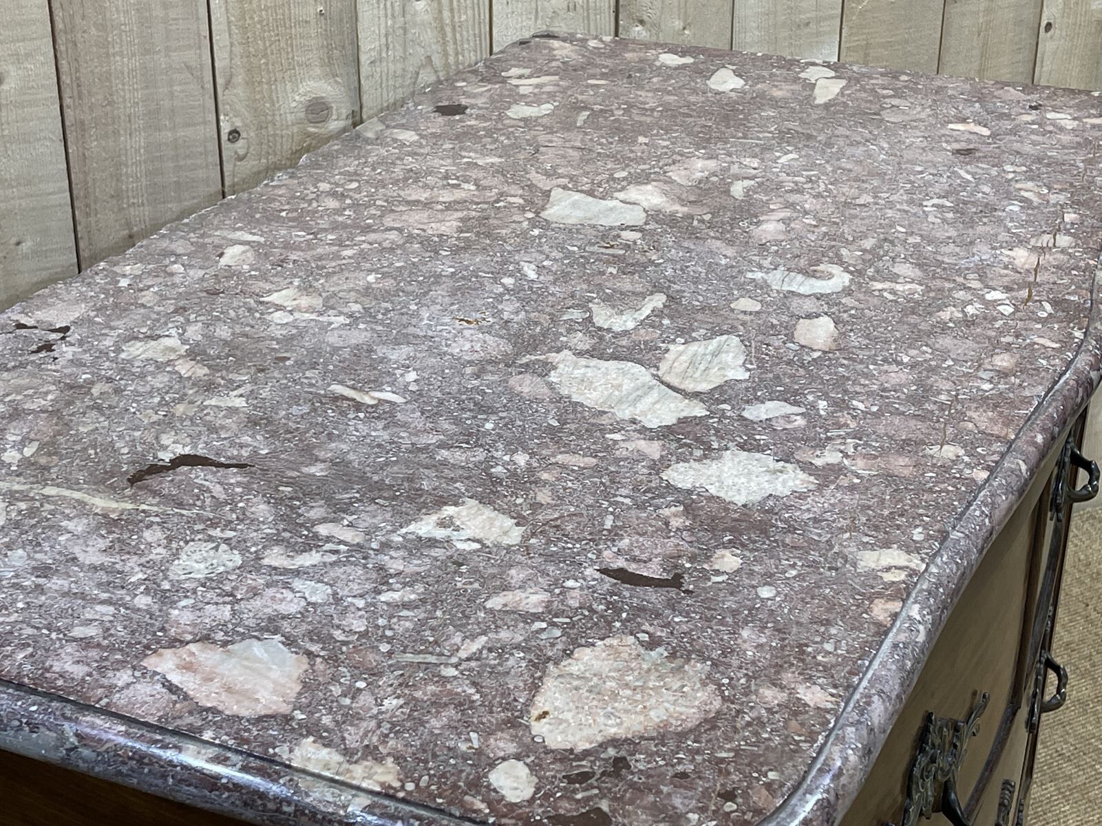 Regency period chest of drawers in amaranth and marble top - 18th century