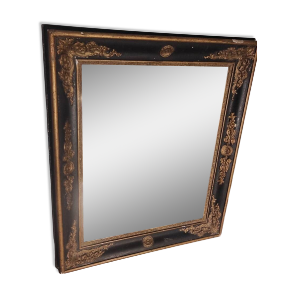 Miroir noir et doré