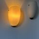 Pair of vintage wall lights, opaline glass and brass, Sweden 1970s