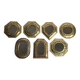 Set of 7 vintage Moroccan openwork brass mirrors