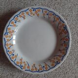 Compotier - piedouche -  plat à gateau - ceramique hb cm - jaune et bleu roi
