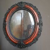 Miroir ovale au nitrate d'argent XIXème