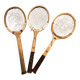 Set of 3 old tennis rackets