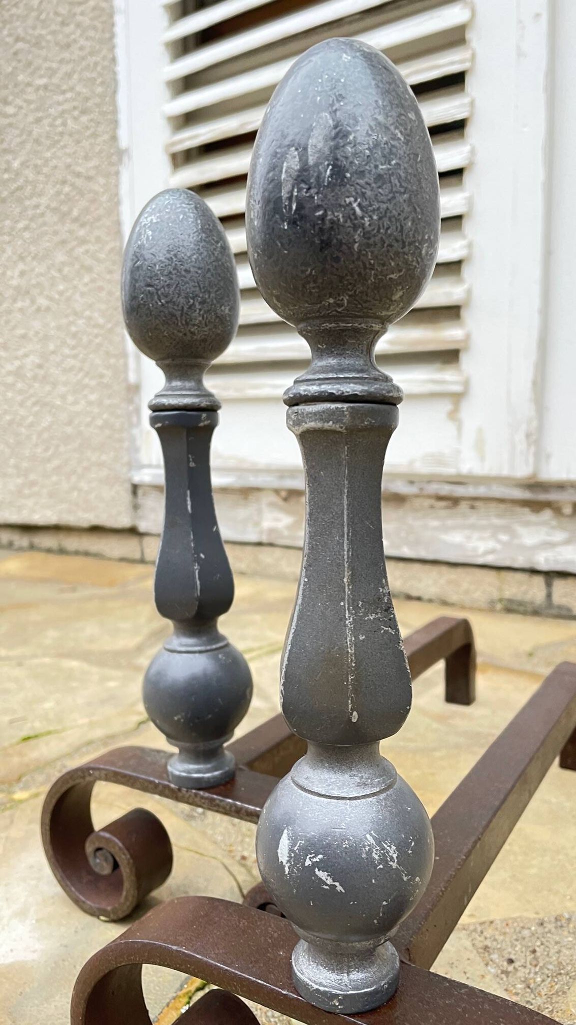 Paire de CHENETS Géométriques VINTAGE