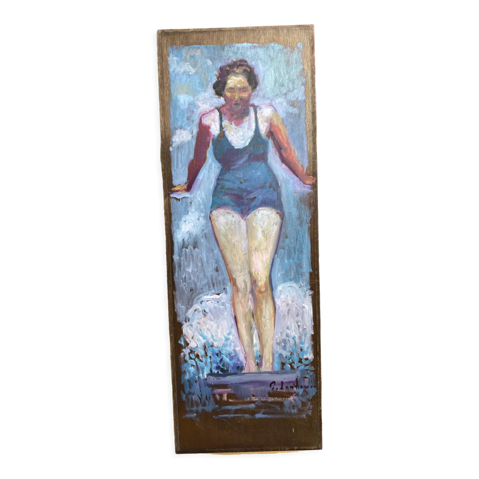 Portrait bather signed Patrice Landauer