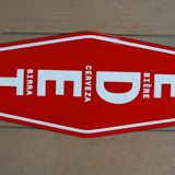 Advertising plate in enamelled sheet metal of the famous Belgian beer Vedett